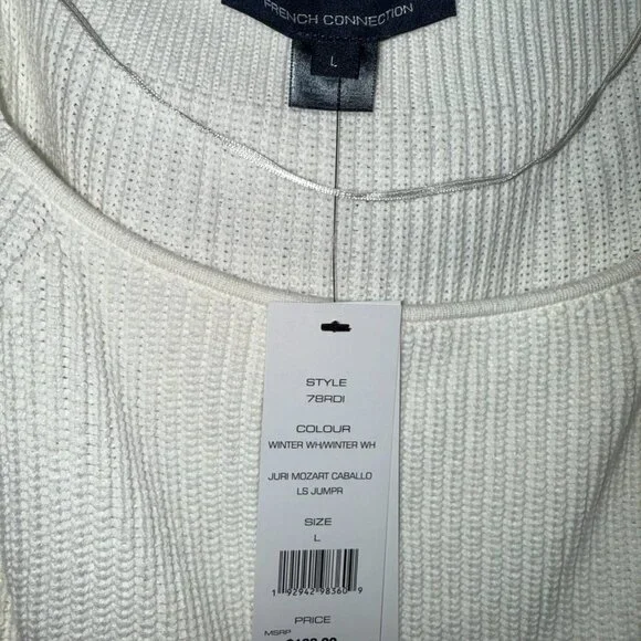 "French Connection" -Juri Mozart Caballo Womens Floral Lace Sleeve Sweater - Picture 2 of 6